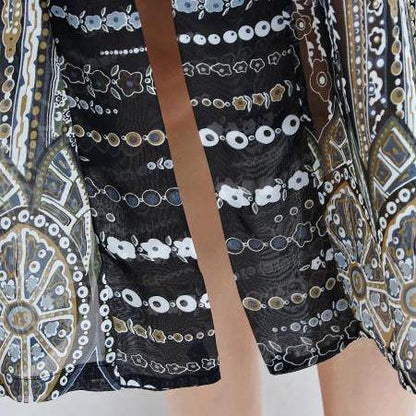 Black Chiffon Coats Tassel Summer Cardigans