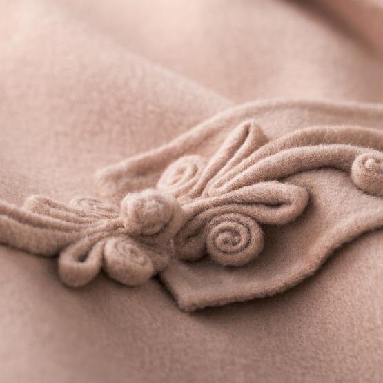 Nude Pink Wool Coat Tie Waist Winter Coat Lapel Collar Jacket