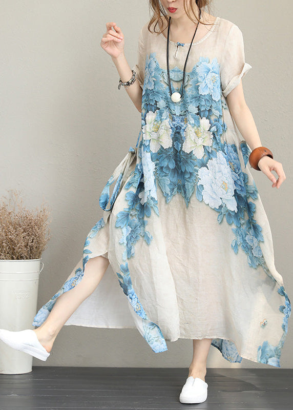 Nude Prints Chiffon Maxi Dress Asymmetric Chiffon Clothing Dresses New Short Sleeve Maxi Dresses
