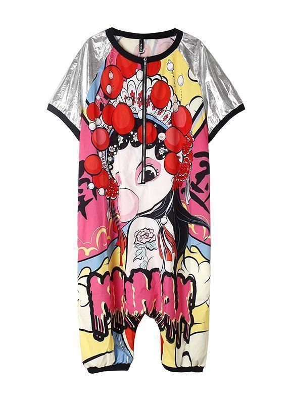 Cartoon Printed Loose One-piece Pants Harlan Wide Leg Jumpsuit Pants