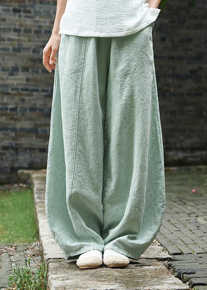 Cotton and Linen Chinese Style Ramie Wild Pants Yoga Pink-flower Pants