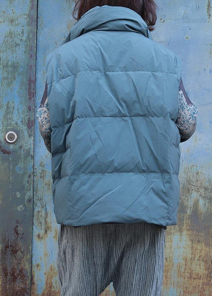 Gray Green Outwear Jackets & Coats Sleeveless Stand Collar Winter Outwear