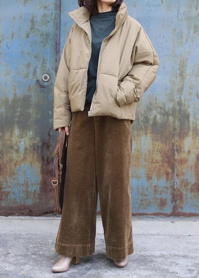 Light Yellow Down Coat Winter Clothing Stand Collar Parka Thick Fine Winter Outwear