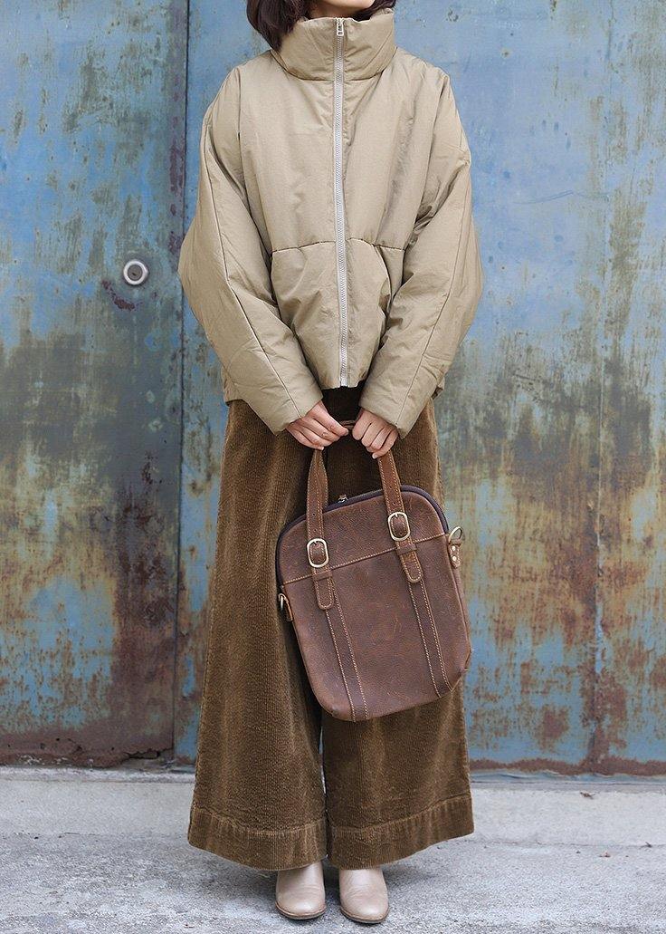 Light Yellow Down Coat Winter Clothing Stand Collar Parka Thick Fine Winter Outwear