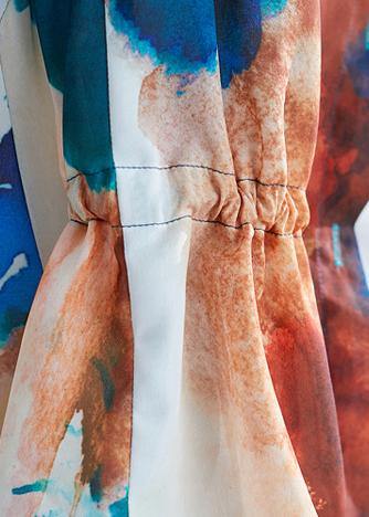 Summer New Large Size Chiffon Print Sleeveless Shirt + Wide Leg Pants Suit