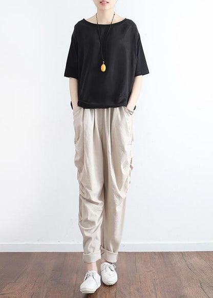 Summer New Original Design Cotton Linen Loose Harlan Wide-leg Hanging Large Size Feet Trousers