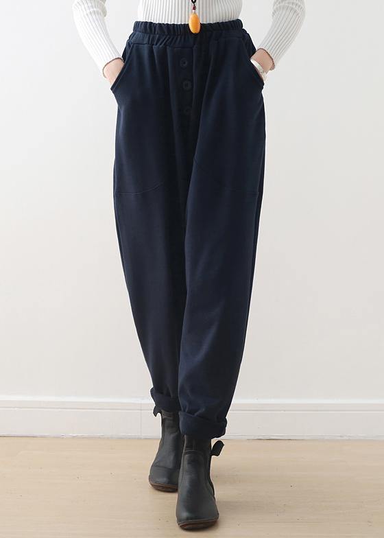 Blue Harem Pants Pants Elastic Loose Bodywear