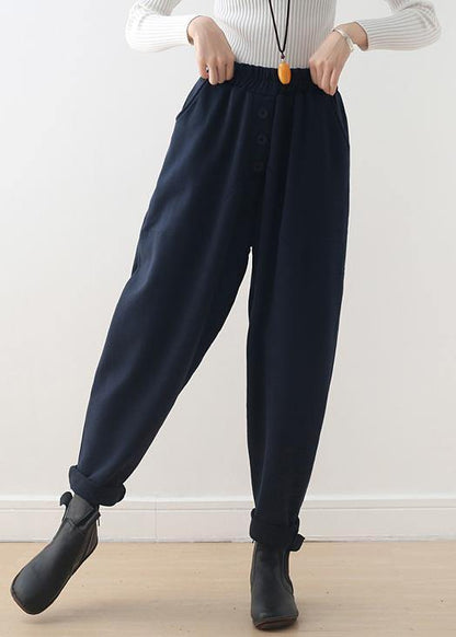 Blue Harem Pants Pants Elastic Loose Bodywear