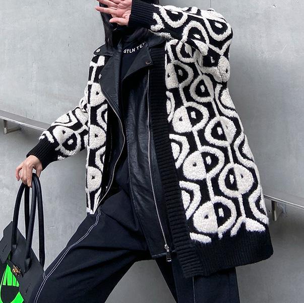 New Autumn Winter Leisure Thickening Knitted Pu Leather Jacket