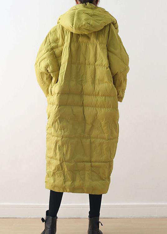 Blackish Green Warm Down Coat Original Design Literary Retro Overcoat