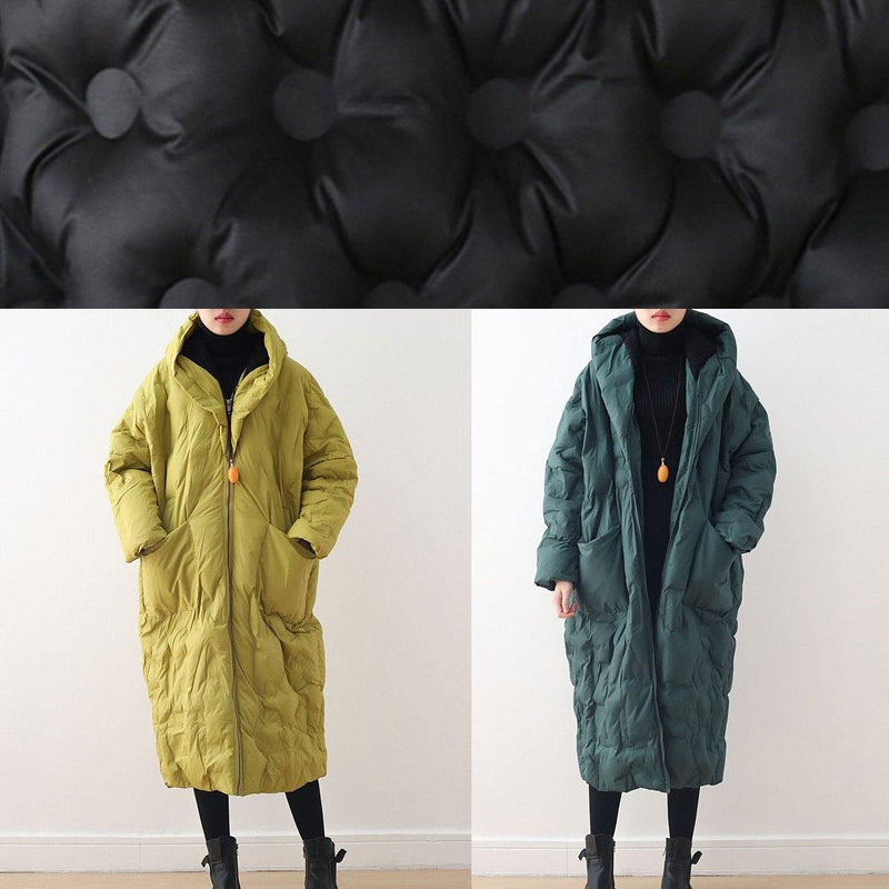 Warm Yellow Down Coat Original Design Literary Retro Overcoat