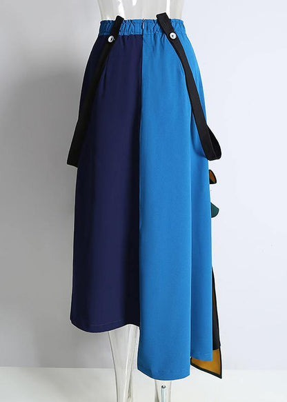 A-line Multicolor Patchwork Ruffle Irregular Skirt
