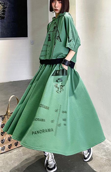 New Blue Geometry Spring Explosion Street Guard Two Piece Skirt