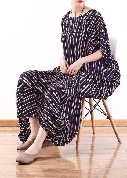 New Stripe Loose Size Bat Sleeve Top Lantern Pants Set in Summer