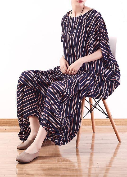 New Stripe Loose Size Bat Sleeve Top Lantern Pants Set in Summer