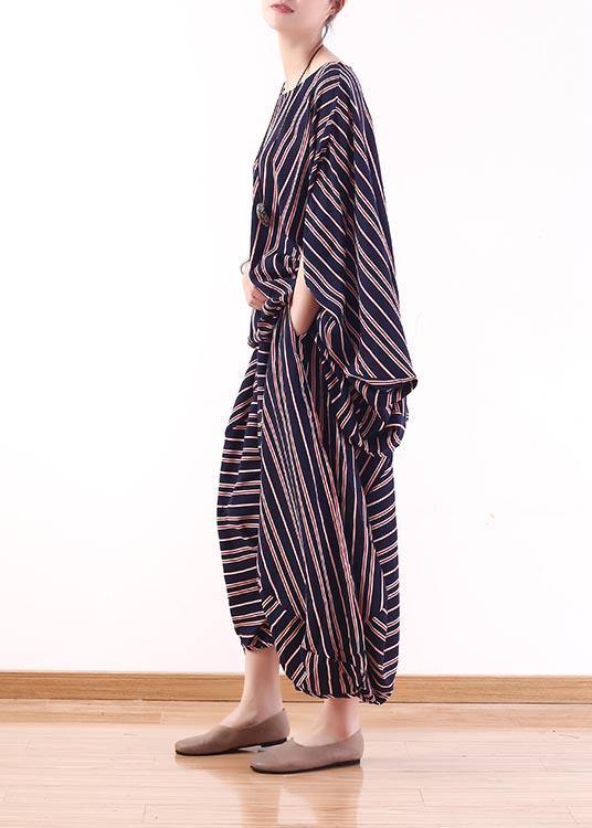 New Stripe Loose Size Bat Sleeve Top Lantern Pants Set in Summer