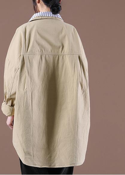 Spring Khaki Fake Two Coats