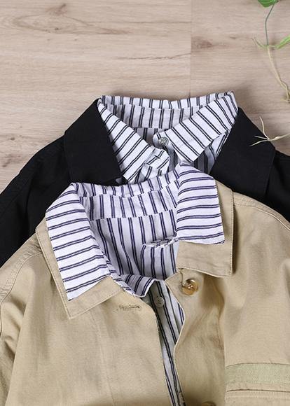 Spring Khaki Fake Two Coats
