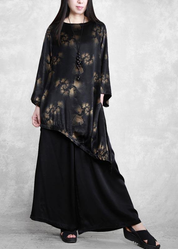 Spring New Suit Irregular Top + Wide Leg Pants Two Piece Set