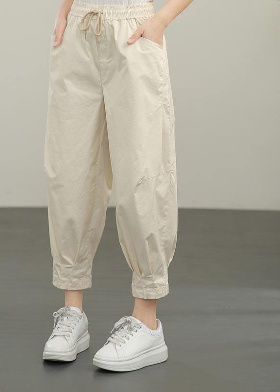 Summer With Elastic Waist and Loose Lace Up Pants