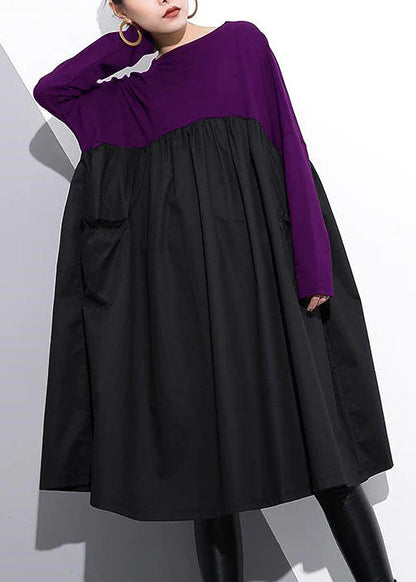 Stylish Green Cotton Shift Dress Cotton Clothing Dress High Waist Patchwork Cotton Dress