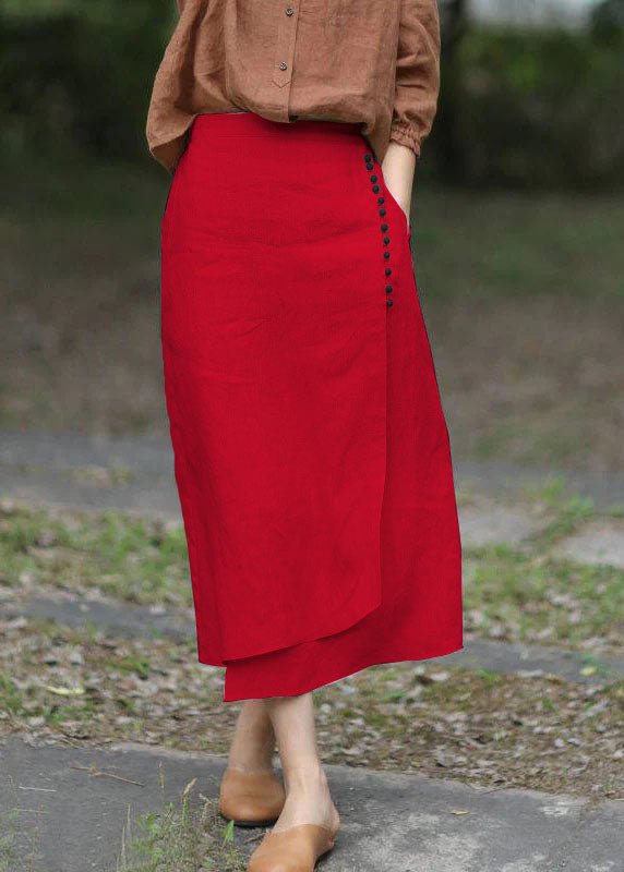 Boutique White-gray Flower Asymmetrical Design Elastic Waist a Line Skirts Spring
