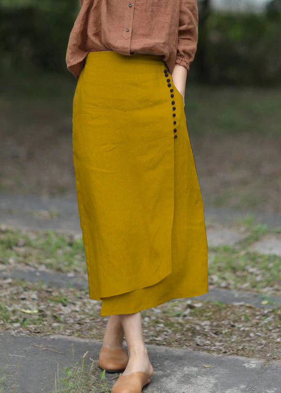 Boutique Red Asymmetrical Design Elastic Waist a Line Skirts Spring