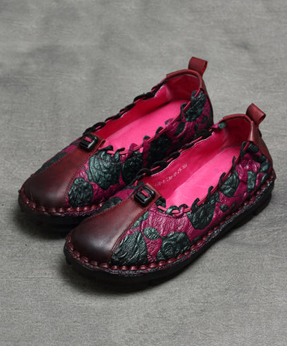Chocolate Splicing Embossed Flat Feet Shoes for