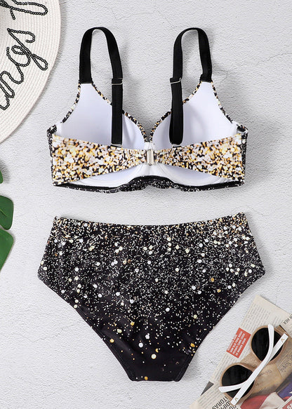 New Black Spotted Bikini Swimwear Set