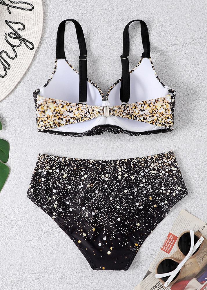 New Black Spotted Bikini Swimwear Set