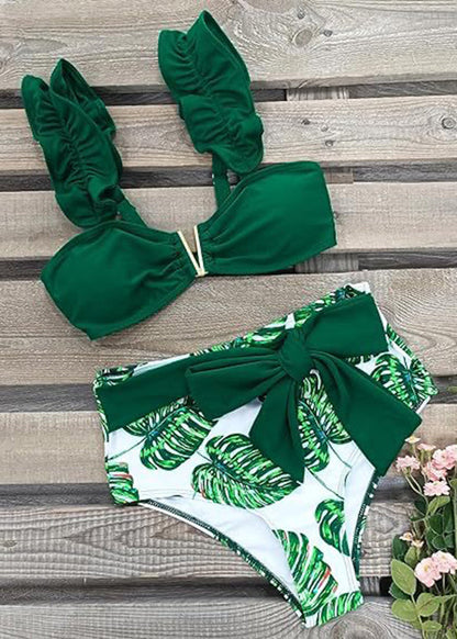 New Green Bikini Fresh and Swimwear Set