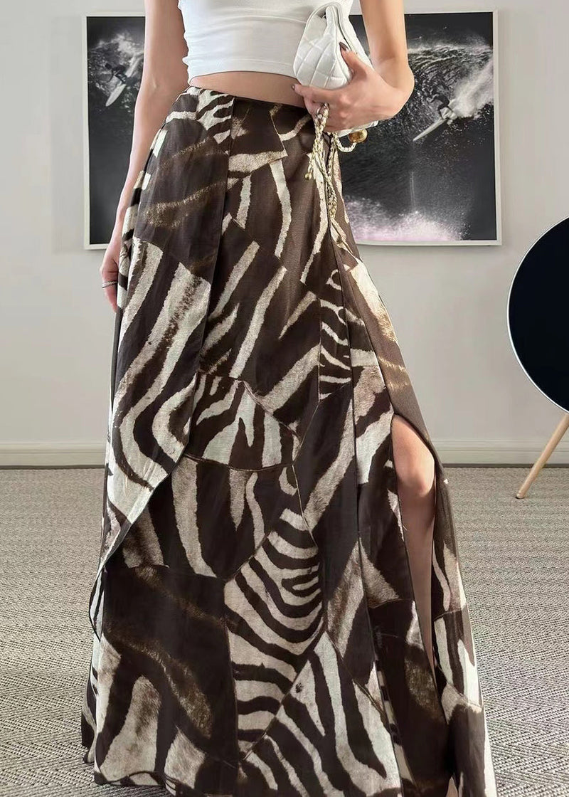 New Summer Zebra Pattern Skirts Side Open