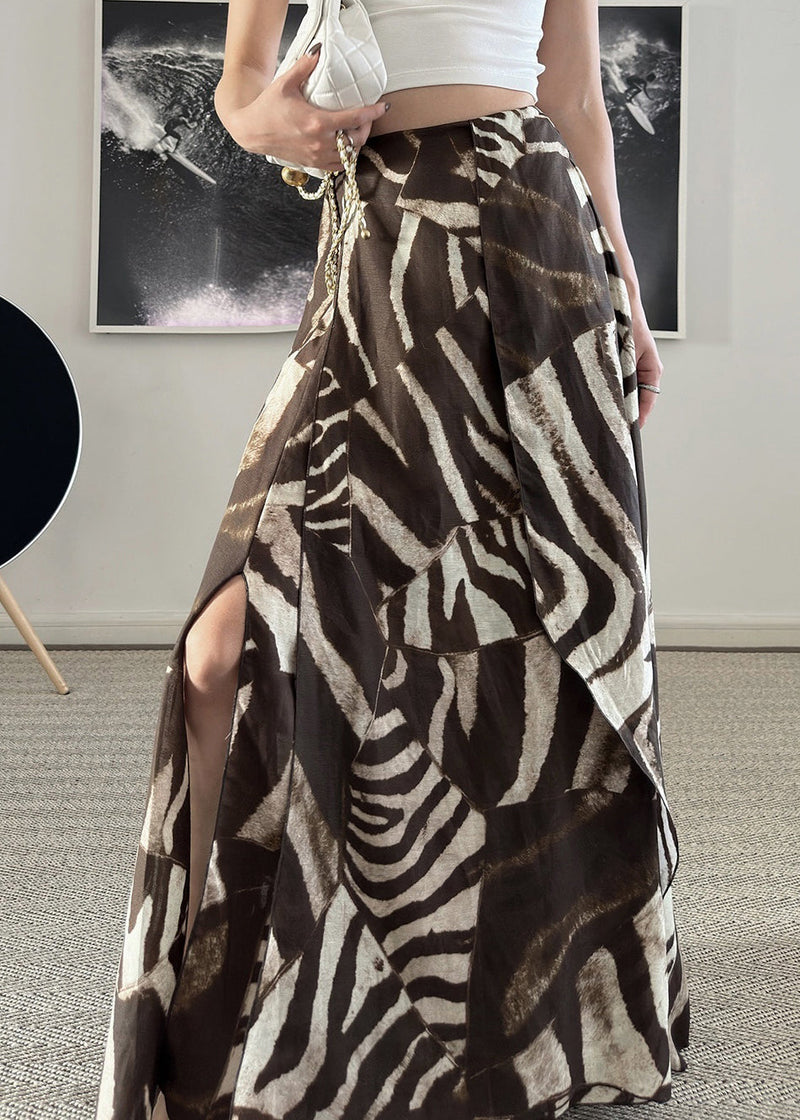 New Summer Zebra Pattern Skirts Side Open