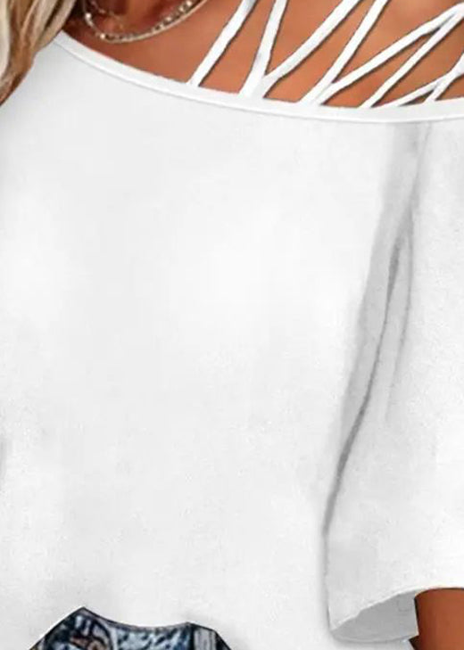 New Black Hollow Out Loose Top Batwing Sleeve