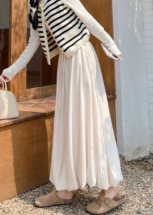 New Dark Grey High Waist Knit a Line Skirts Spring
