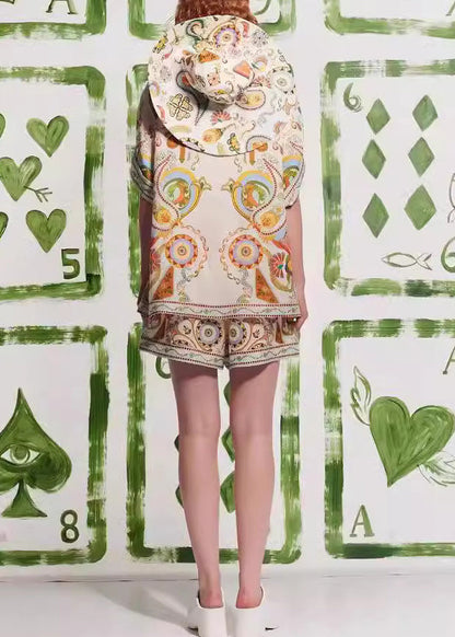 New Graffiti Top and Shorts Set Summer