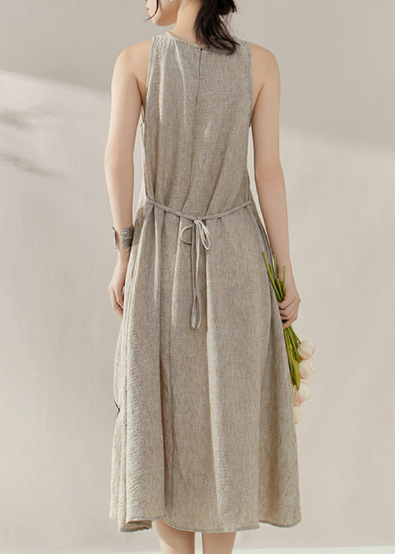 New Khaki Hollow Out Maxi Dresses Short Sleeve