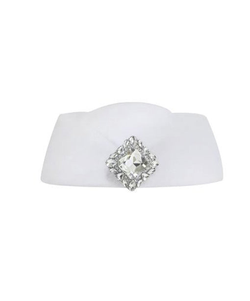 New Style French White Zircon Woolen Beret Hat