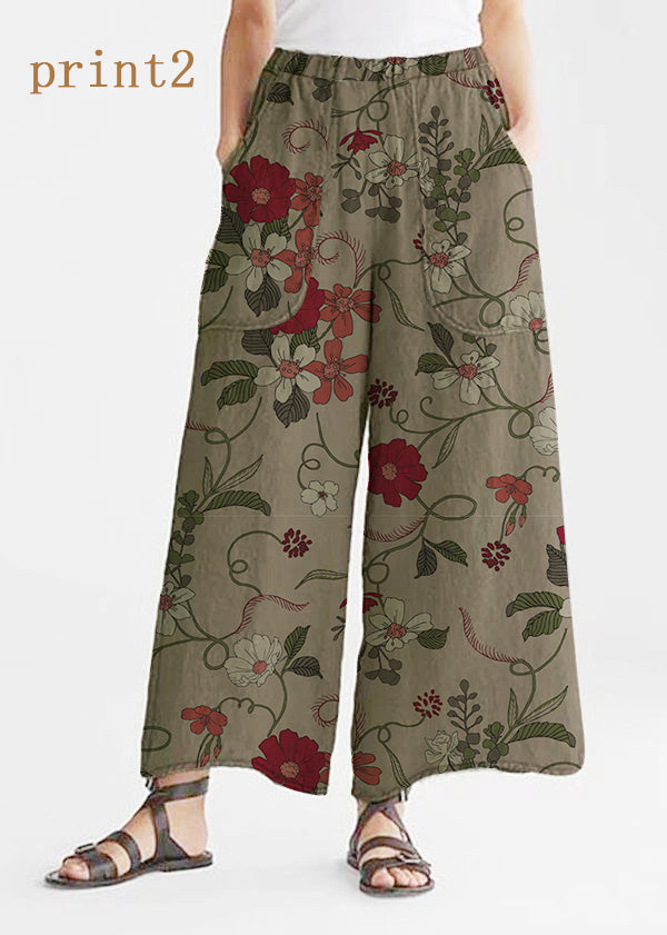 Cotton Linen Loose Wide Leg Pants Tea Green-print2