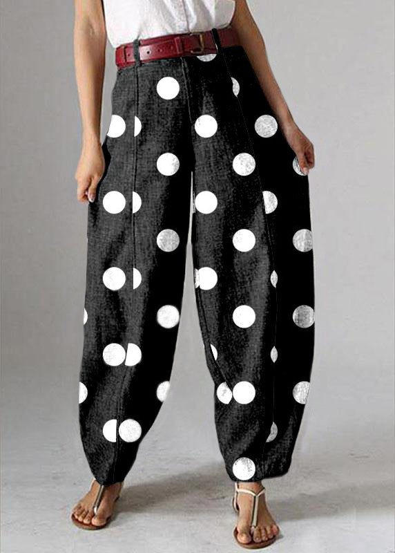 High Waist Button Color Harem Pants With Pocket