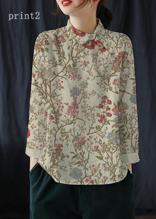 Pink Crane Clothes Lapel Button Down Spring Blouses