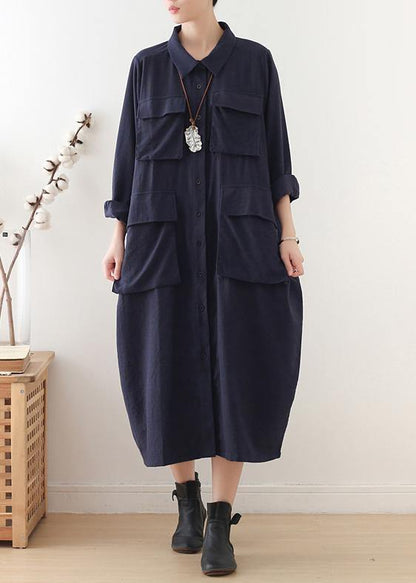 Classy Lapel Button Down Wardrobes Photography Black Long Dresses