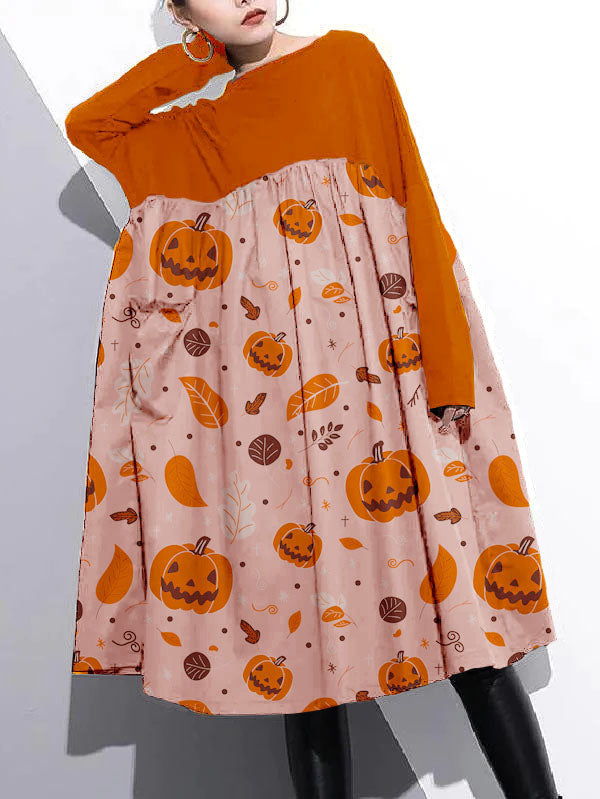 Cinched O Neck Cotton Clothes for Tutorials Purple-landscape Dresses