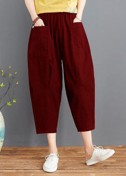 Fine Blue Elastic Waist Jeans Harem Pants Summer Cotton