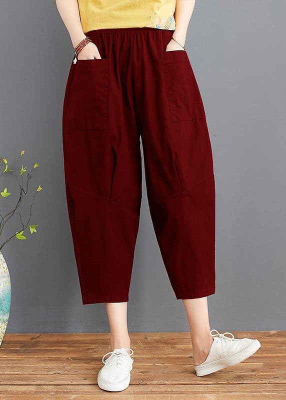 Fine Black Elastic Waist Jeans Harem Pants Summer Cotton