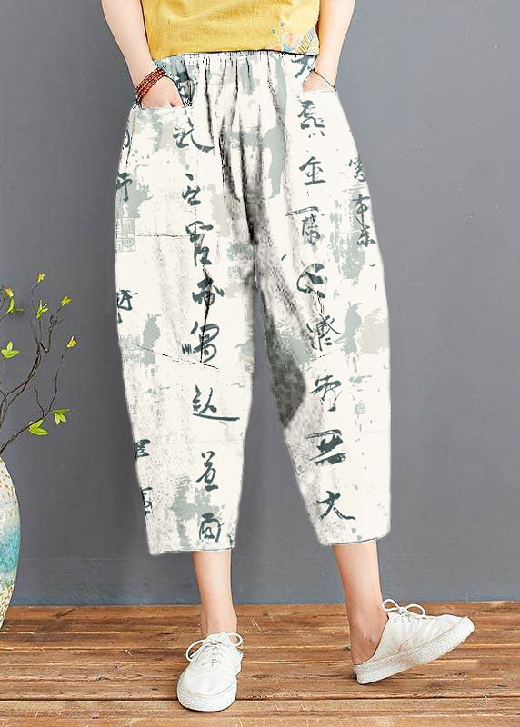 Fine Black Elastic Waist Jeans Harem Pants Summer Cotton
