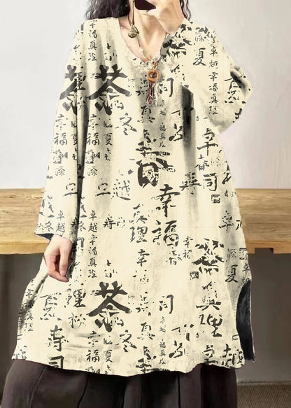 Black Flower V Neck Embroidered Patchwork Linen Mid Dresses Fall