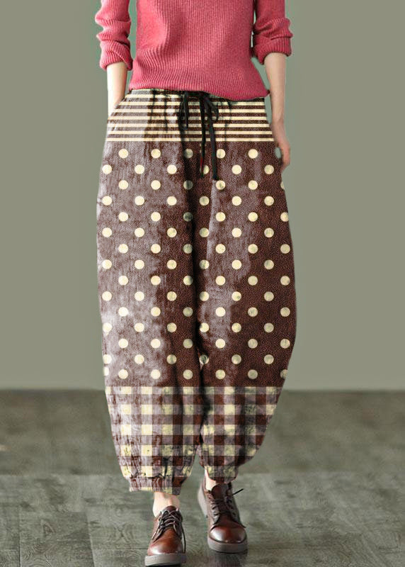 Sunset Print Fall Linen Harem Pants-limited Stock