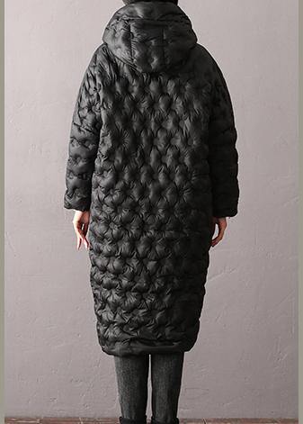 Warm Winter Coats Black Hooded Zippered Parkas for