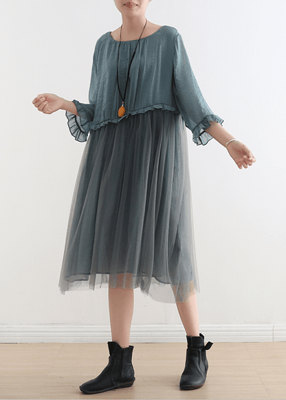 Purple Flower Tull Maxi Dresses Patchwork Chiffon Summer Dresses
